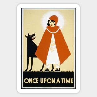 Vintage Little Red Riding Hood - WPA Poster Sticker